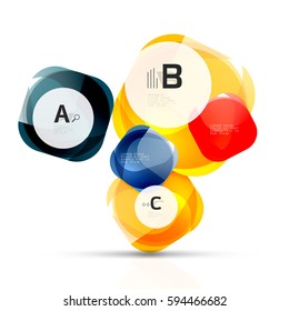 Isolated glossy shiny squares template. Vector template background for print workflow layout, diagram, number options or web design banner