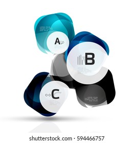 Isolated glossy shiny squares template. Vector template background for print workflow layout, diagram, number options or web design banner