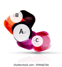 Isolated glossy shiny squares template. Vector template background for print workflow layout, diagram, number options or web design banner