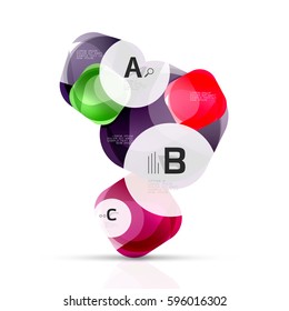 Isolated glossy shiny squares template. Vector template background for print workflow layout, diagram, number options or web design banner