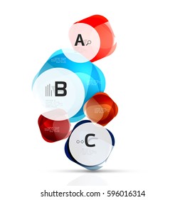 Plantilla de cuadrados brillantes aislados. Fondo de plantilla de vector para diseño de flujo de trabajo de impresión, diagrama, opciones de número o banner de diseño web