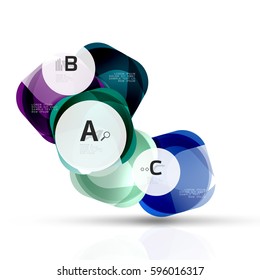 Isolated glossy shiny squares template. Vector template background for print workflow layout, diagram, number options or web design banner