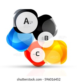 Plantilla de cuadrados brillantes aislados. Fondo de plantilla de vector para diseño de flujo de trabajo de impresión, diagrama, opciones de número o banner de diseño web
