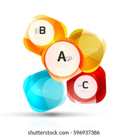 Plantilla de cuadrados brillantes aislados. Fondo de plantilla de vector para diseño de flujo de trabajo de impresión, diagrama, opciones de número o banner de diseño web