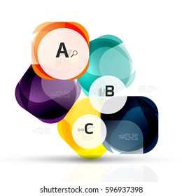 Isolated glossy shiny squares template. Vector template background for print workflow layout, diagram, number options or web design banner