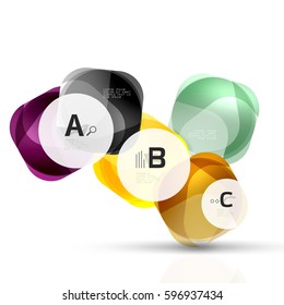 Isolated glossy shiny squares template. Vector template background for print workflow layout, diagram, number options or web design banner