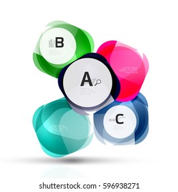 Plantilla de cuadrados brillantes aislados. Fondo de plantilla de vector para diseño de flujo de trabajo de impresión, diagrama, opciones de número o banner de diseño web