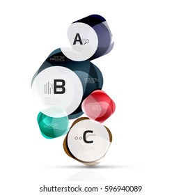 Plantilla de cuadrados brillantes aislados. Fondo vectorial para diseño de flujo de trabajo de impresión, diagrama, opciones de número o banner de diseño web