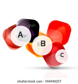 Isolated glossy shiny squares template. Vector ackground for print workflow layout, diagram, number options or web design banner