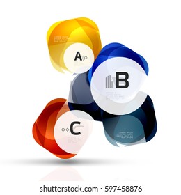 Isolated glossy shiny squares template. Vector template background for print workflow layout, diagram, number options or web design banner