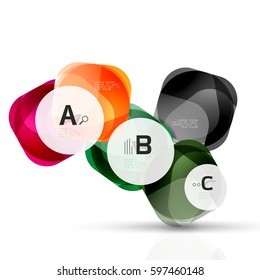 Isolated glossy shiny squares template. Vector template background for print workflow layout, diagram, number options or web design banner