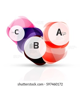 Isolated glossy shiny squares template. Vector template background for print workflow layout, diagram, number options or web design banner