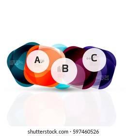 Plantilla de cuadrados brillantes aislados. Fondo de plantilla de vector para diseño de flujo de trabajo de impresión, diagrama, opciones de número o banner de diseño web