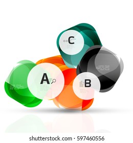 Isolated glossy shiny squares template. Vector template background for print workflow layout, diagram, number options or web design banner