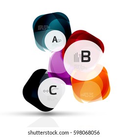Isolated glossy shiny squares template. Vector template background for print workflow layout, diagram, number options or web design banner