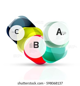 Isolated glossy shiny squares template. Vector template background for print workflow layout, diagram, number options or web design banner