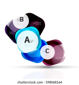 Isolated glossy shiny squares template. Vector template background for print workflow layout, diagram, number options or web design banner