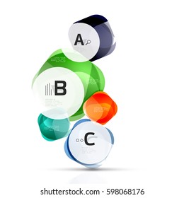 Plantilla de cuadrados brillantes aislados. Fondo de plantilla de vector para diseño de flujo de trabajo de impresión, diagrama, opciones de número o banner de diseño web