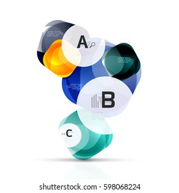 Plantilla de cuadrados brillantes aislados. Fondo de plantilla de vector para diseño de flujo de trabajo de impresión, diagrama, opciones de número o banner de diseño web