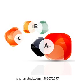 Isolated glossy shiny squares template. Vector template background for print workflow layout, diagram, number options or web design banner