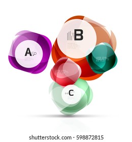 Plantilla de cuadrados brillantes aislados. Fondo de plantilla de vector para diseño de flujo de trabajo de impresión, diagrama, opciones de número o banner de diseño web
