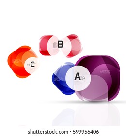 Isolated glossy shiny squares template. Vector template background for print workflow layout, diagram, number options or web design banner