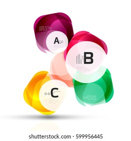 Isolated glossy shiny squares template. Vector template background for print workflow layout, diagram, number options or web design banner