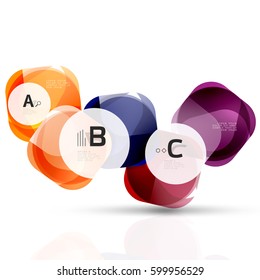 Plantilla de cuadrados brillantes aislados. Fondo de plantilla de vector para diseño de flujo de trabajo de impresión, diagrama, opciones de número o banner de diseño web