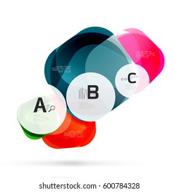 Plantilla de cuadrados brillantes aislados. Fondo de plantilla de vector para diseño de flujo de trabajo de impresión, diagrama, opciones de número o banner de diseño web