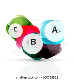 Isolated glossy shiny squares template. Vector template background for print workflow layout, diagram, number options or web design banner