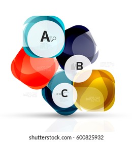 Isolated glossy shiny squares template. Vector template background for print workflow layout, diagram, number options or web design banner