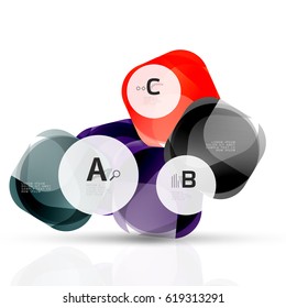 Plantilla de cuadrados brillantes aislados. Fondo de plantilla de vector para diseño de flujo de trabajo de impresión, diagrama, opciones de número o banner de diseño web