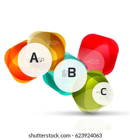 Isolated glossy shiny squares template. Vector template background for print workflow layout, diagram, number options or web design banner