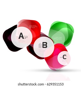 Plantilla de cuadrados brillantes aislados. Fondo de plantilla de vector para diseño de flujo de trabajo de impresión, diagrama, opciones de número o banner de diseño web