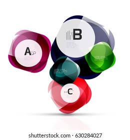 Plantilla de cuadrados brillantes aislados. Fondo de plantilla de vector para diseño de flujo de trabajo de impresión, diagrama, opciones de número o banner de diseño web