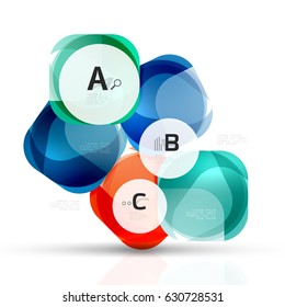 Plantilla de cuadrados brillantes aislados. Fondo de plantilla de vector para diseño de flujo de trabajo de impresión, diagrama, opciones de número o banner de diseño web
