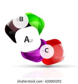 Isolated glossy shiny squares template. Vector template background for print workflow layout, diagram, number options or web design banner