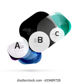 Isolated glossy shiny squares template. Vector template background for print workflow layout, diagram, number options or web design banner