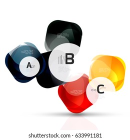 Isolated glossy shiny squares template. Vector template background for print workflow layout, diagram, number options or web design banner