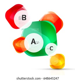 Plantilla de cuadrados brillantes aislados. Fondo de plantilla de vector para diseño de flujo de trabajo de impresión, diagrama, opciones de número o banner de diseño web