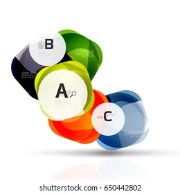 Plantilla de cuadrados brillantes aislados. Fondo de plantilla de vector para diseño de flujo de trabajo de impresión, diagrama, opciones de número o banner de diseño web