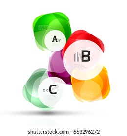 Plantilla de cuadrados brillantes aislados. Fondo de plantilla de vector para diseño de flujo de trabajo de impresión, diagrama, opciones de número o banner de diseño web