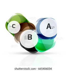 Isolated glossy shiny squares template. Vector template background for print workflow layout, diagram, number options or web design banner