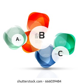 Isolated glossy shiny squares template. Vector template background for print workflow layout, diagram, number options or web design banner