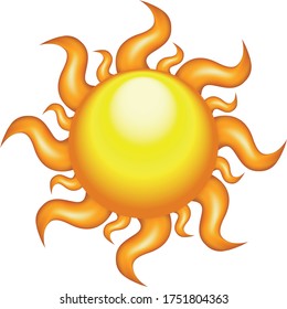 isolated glossy sun vector illustration