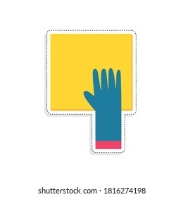 Isolated glove with cleaning cloth - Vector illustration