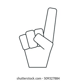 Isolated glove and number one gesture 