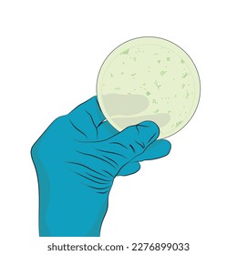Isolated glove showing encapsulated virus.