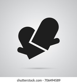Isolated Gloves Icon Symbol On Clean Background. Vector Potholders Element In Trendy Style.