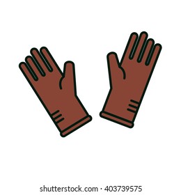 Isolated gloves on white background. Design element for logo, advertisement.